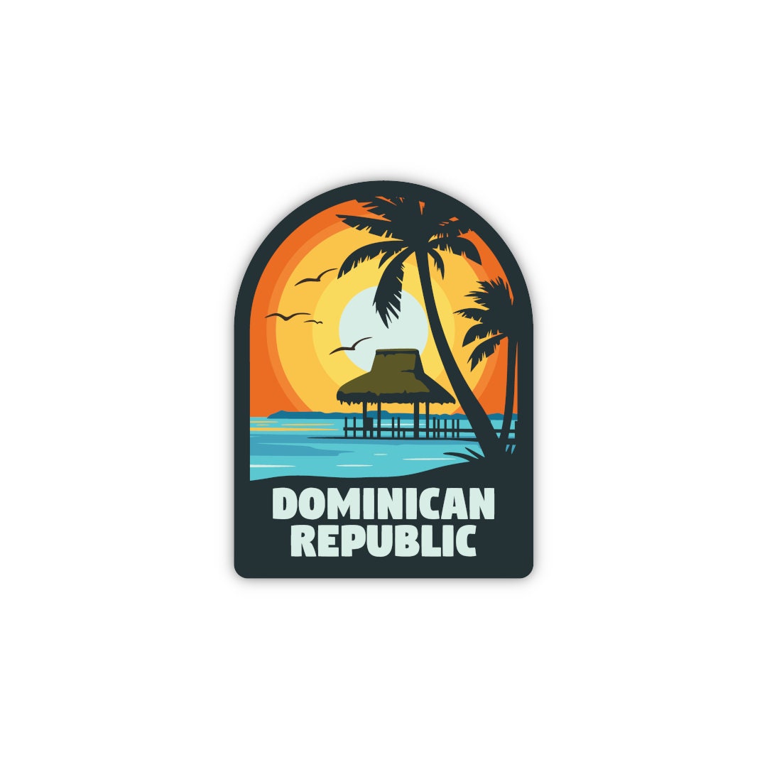 il_fullxfull.5277840148_mi2w.jpg Dominican Republic Sticker | City & Travel Stickers | Waterproof, Vinyl and Dishwasher Safe | Travel Mug, Water bottle, Luggage - Image 1