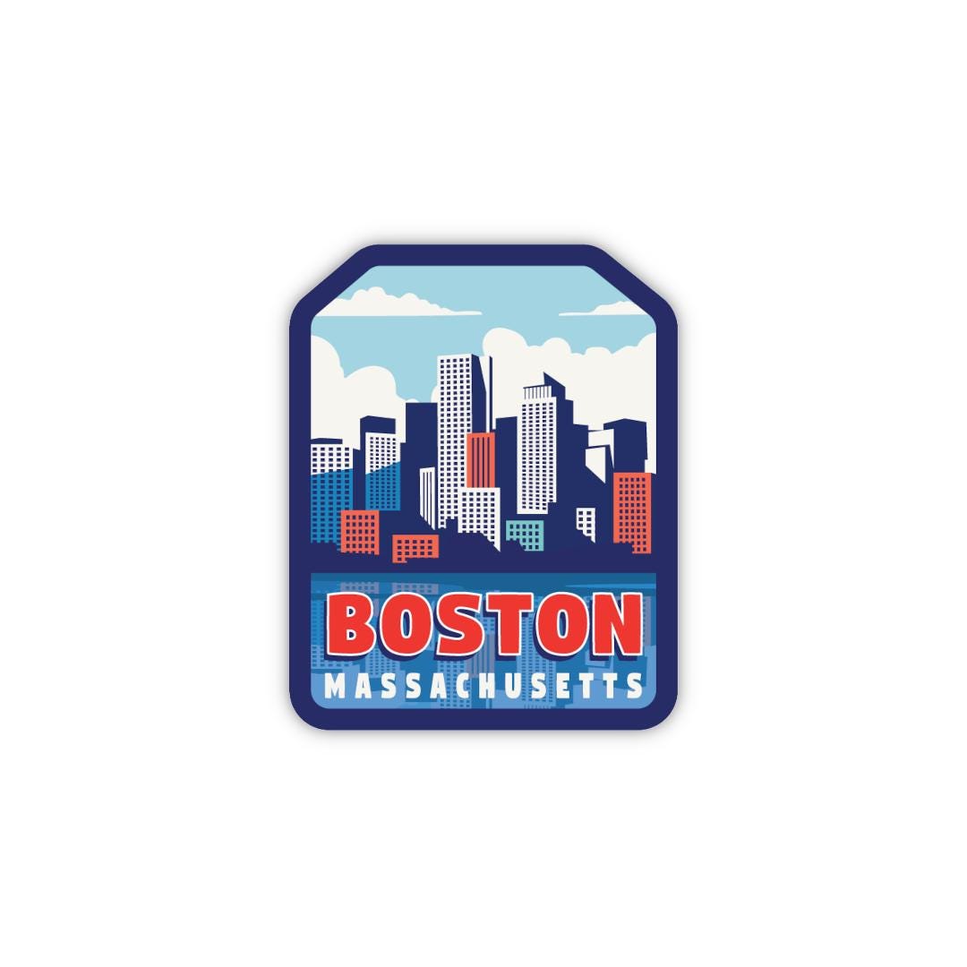 il_fullxfull.6936053358_glkx.jpg Boston Massachusetts Sticker | Waterproof Vinyl Travel Decal - Image 1