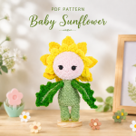 Baby Sunflower Crochet Pattern PDF, Amigurumi Flower Doll Pattern, Cute Sunflower Plushie Crochet, Digital Download